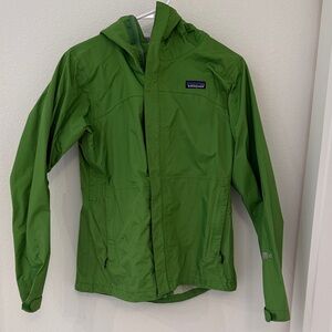 Patagonia Women's Bright Green Waterproof Hooded Jacket